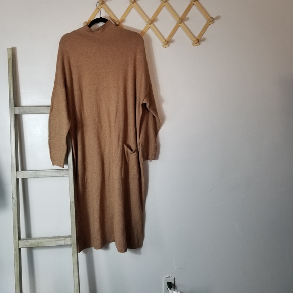 PURE JILL WOMEN'S BROWN WITH WHITE SWEATER DRESS SIZE 2X - Picture 1 of 16